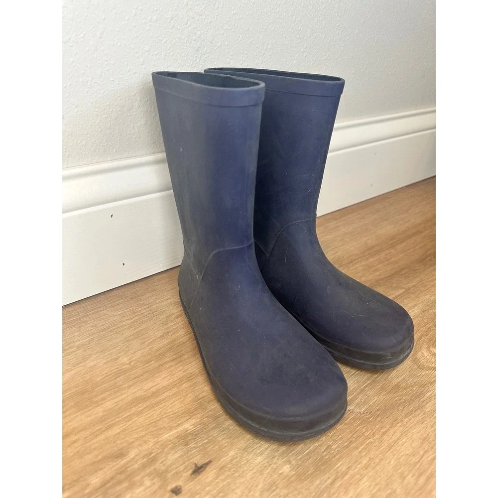 Target Rain Boots Kids Size 13 Navy Blue Waterproof Rubber Puddle Jumpers Spring